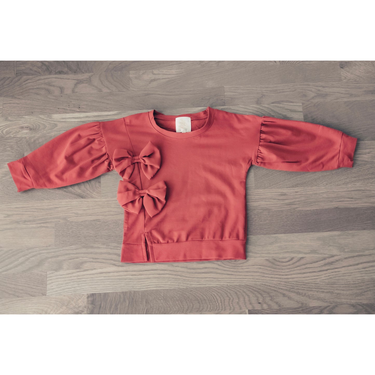 Long Sleeve Bow Top Red
